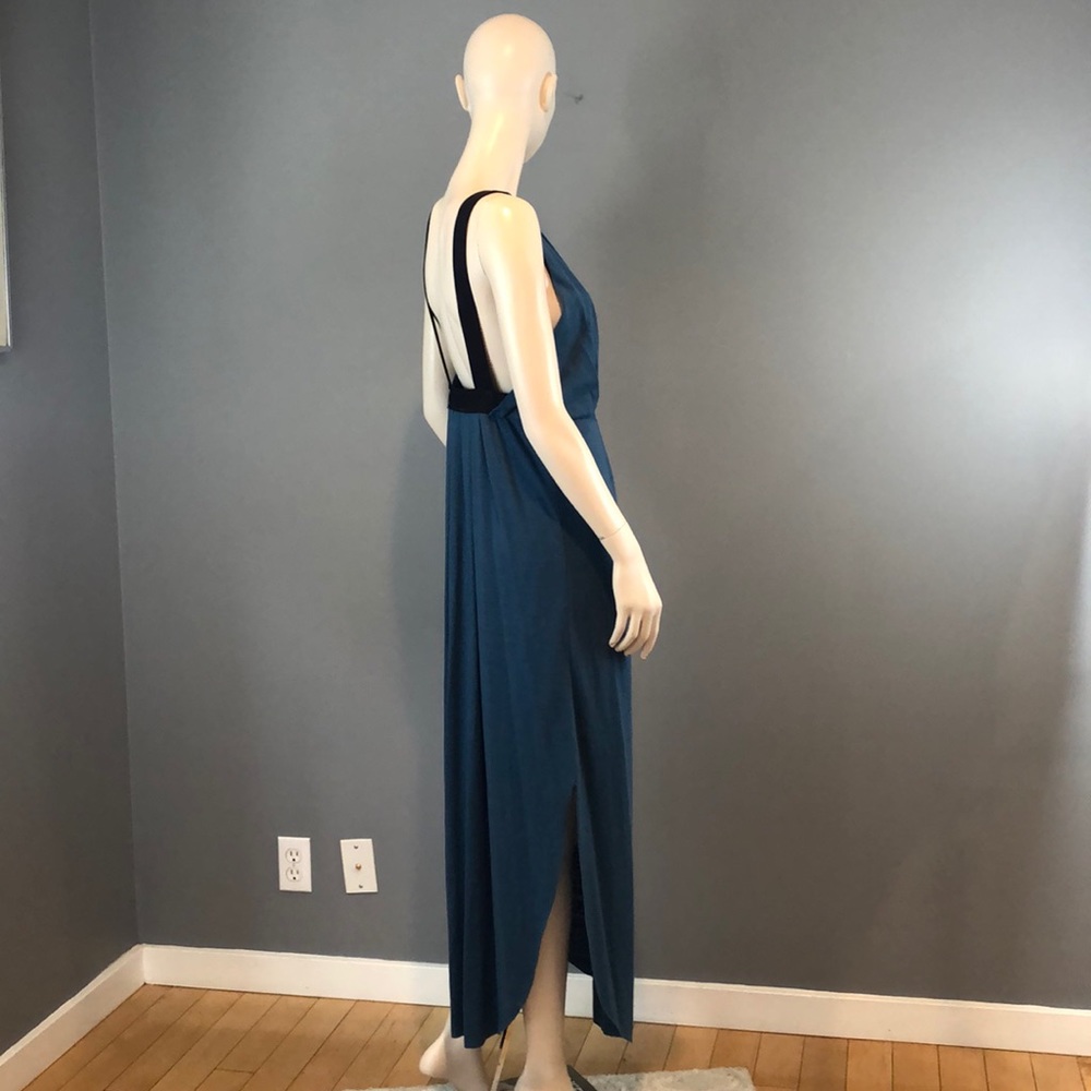 Free People Womens Blue Deep V Dress Medium - Picture 7 of 12